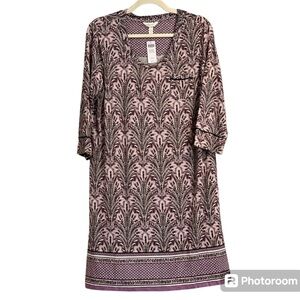 Soma Cool Nights Purple Print Sleep Shirt Size M